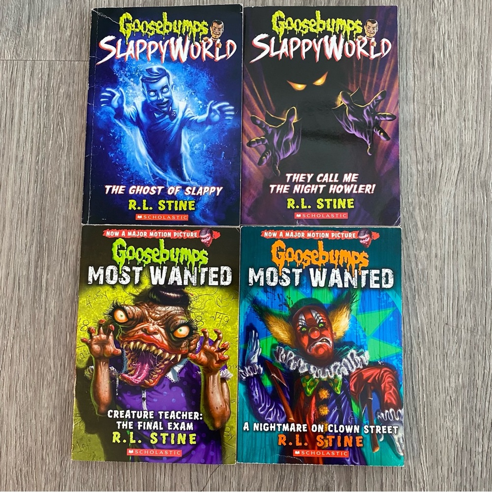 Vintage Goosebumps Slappy world Most Wanted books lot of 4